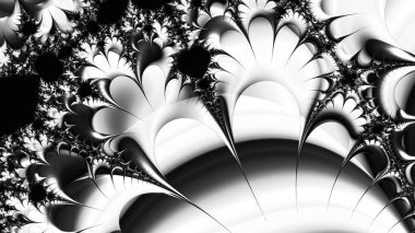 dijital soyut fraktal arkaplan bilgisayarda siyah ve beyaz olarak oluşturuldu.