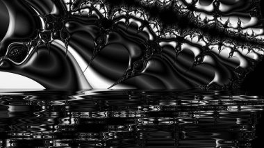 dijital soyut fraktal arkaplan bilgisayarda siyah ve beyaz olarak oluşturuldu.