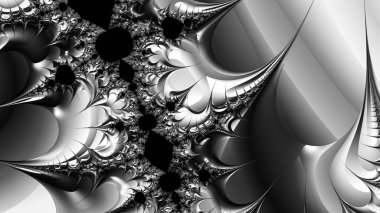 dijital soyut fraktal arkaplan bilgisayarda siyah ve beyaz olarak oluşturuldu.