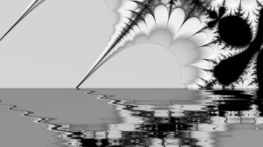 dijital soyut fraktal arkaplan bilgisayarda siyah ve beyaz olarak oluşturuldu.