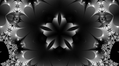 dijital soyut fraktal arkaplan bilgisayarda siyah ve beyaz olarak oluşturuldu.