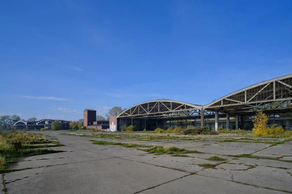 Metal Structures German Air Hangars Abandoned Military Airfield Notif Baltic — Stock Photo, Image