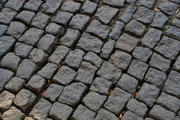 Staré Kamenné Dlažební Kameny Povrch Silnice — Stock fotografie
