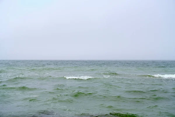 Faliste Morze Bałtyckie Jesienną Mgłę — Zdjęcie stockowe