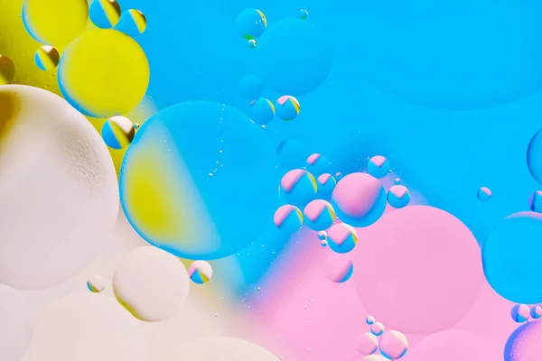 Heldere Abstracte Veelkleurige Achtergrond Met Oliekringen Met Blauwe Roze Beige — Stockfoto
