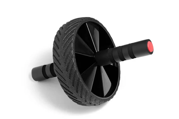 Sports simulator roller for press on white background