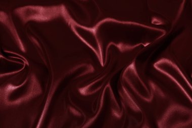 İpek kumaş, soyut dalgalı kırmızı saten kumaş arkaplan