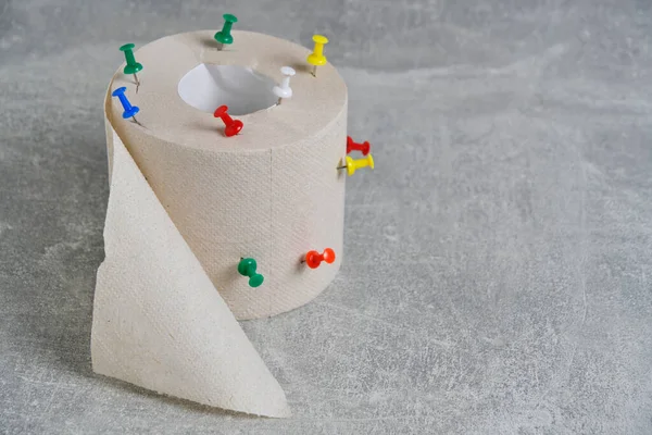 Toiletpapier Met Scherpe Knoppen Concept Aambei Probleem — Stockfoto