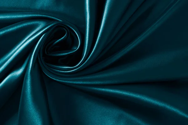Tło Niebieski Skręcony Jedwab Tkanina Abstrakcyjna Tekstura Satyna Tkanina — Zdjęcie stockowe