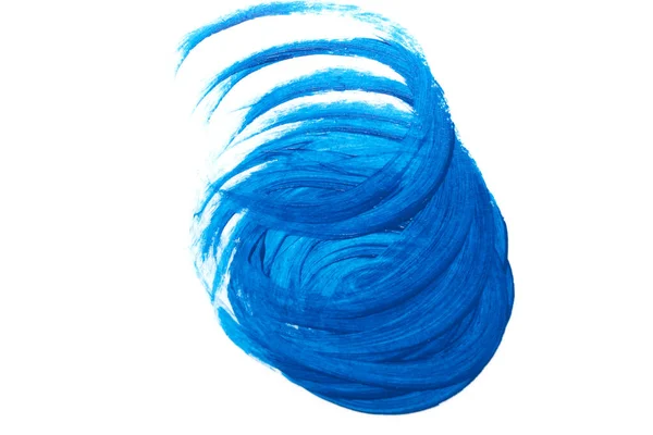 Esfregaço Pintura Azul Fundo Branco — Fotografia de Stock