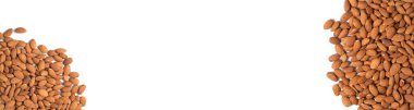 Banner, bir sürü badem beyaz arkaplan, izole et