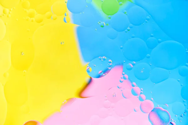 Brilhante Abstrato Fundo Multicolorido Com Círculos Oleo Com Cor Azul — Fotografia de Stock