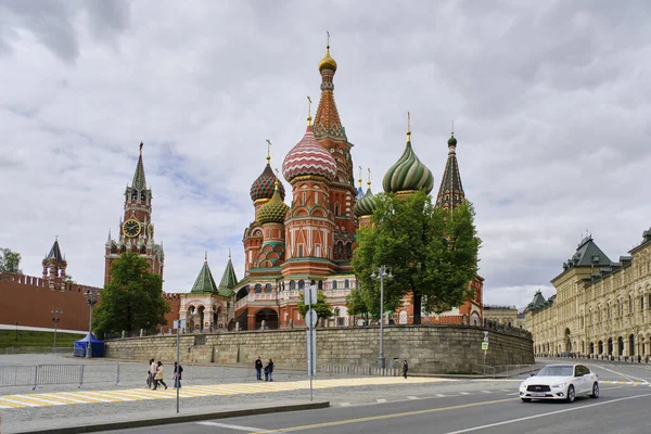 Moscow May 2023 Basil Cathedral Spasskaya Tower — Stock Photo, Image