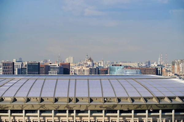 Moscou Rússia 2023 Estádio Luzhniki Primavera Contra Cidade Fundo Moscou — Fotografia de Stock