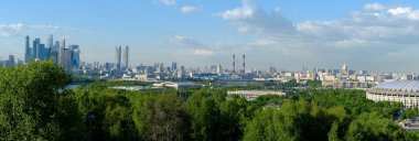 Vorobyovy Gory Panorama Şehri Moskova. Manzaralı Luzhniki Stadyumu, Moskova