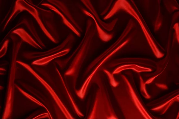 Abstracte Achtergrond Gemaakt Van Rode Zijde Golvende Stof — Stockfoto