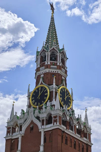 莫斯科俄罗斯 2023 Spasskaya塔 蓝天背景 — 图库照片