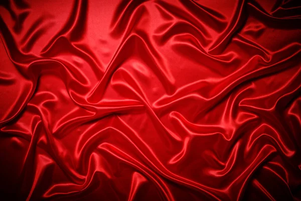 Fond Abstrait Tissu Ondulé Soie Rouge — Photo