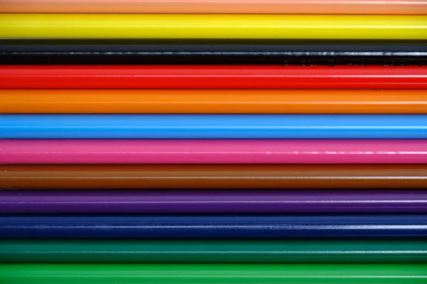 Fondo Lineal Multicolor Lápices Colores Brillantes — Foto de Stock