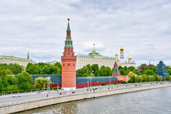 Moscow Russia 2023 Moscow River Vodovzvodnaya Tower Grand Kremlin Palace — Stock Photo, Image