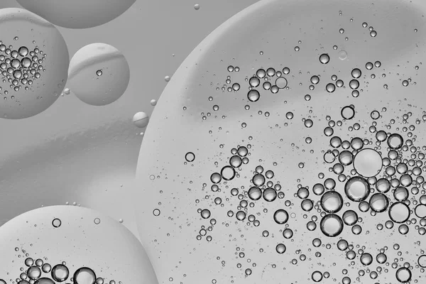 Макрофотографії Колами Олії Крапель Води Поверхні Абстрактний Чорно Білий Фон — стокове фото