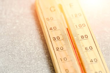 Açık hava termometresi 40 derece ısı gösteriyor.