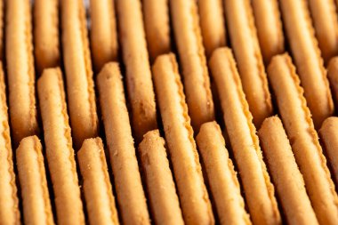 Kurabiye yığınına yakın çekim. Makro