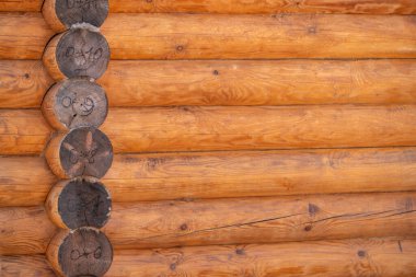 Ahşap ahşap kabin duvarı arka planı. Günlük kabini duvar dokusu arkaplanı