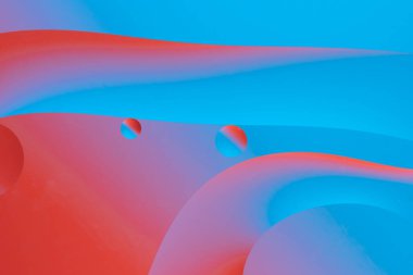 Pürüzsüz çizgiler ve eğim renkleriyle kırmızı ve mavi soyut tasarım