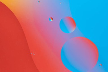 Yuvarlak desenli ve düz çizgili kırmızı ve mavi soyutlama