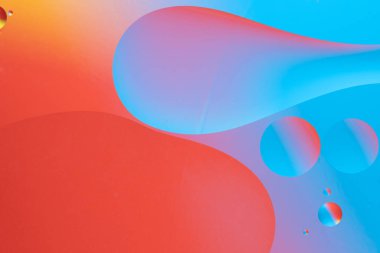 Dinamik kabarcık şekilli renkli soyut bir arkaplan. Kırmızı ve mavi eğim