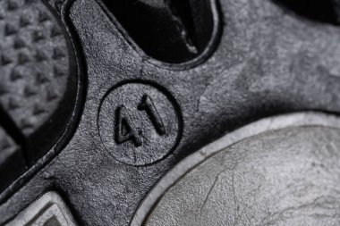 41 numara spor ayakkabısı ayrıntıları. Küçük alan derinliği