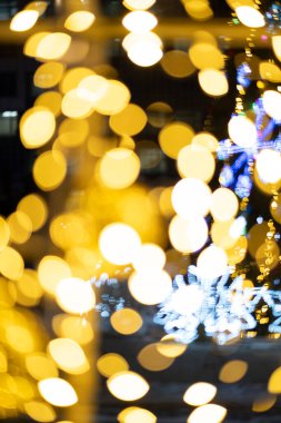 Soyut Bokeh ışığı arka planı, Noel ve Yeni Yıl konsepti