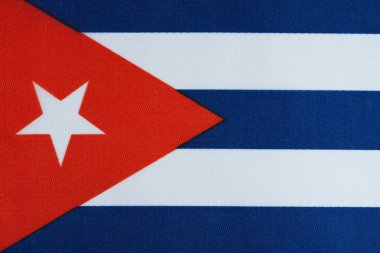 Fabric background Cuban flag in closeup clipart