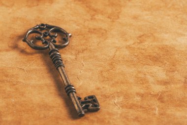 Eski kağıt arkaplan retro biçimli resim üzerindeki vintage tuş