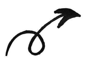 Hand drawn arrow isolated on white background