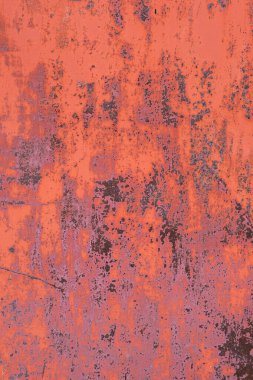 Tasarım için grunge stili paslı metal desenli soyut arkaplan. Renk turuncu