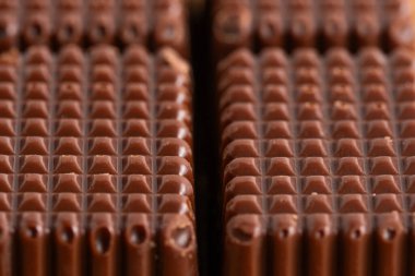 Çikolataları kapatın. Makro atış, yüzeysel alan derinliği