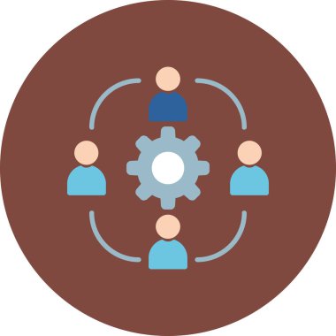 Çalışma Ekibinin Vektör İllüstrasyonu, Basit Simge