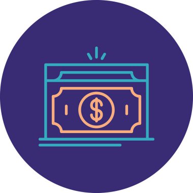 Dolar. Web simgesi vektör illüstrasyonu