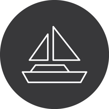 Gemi simgesinin vektör illüstrasyonu