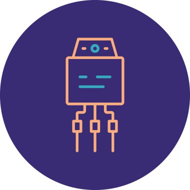 robot. Web simgesi basit illüstrasyon