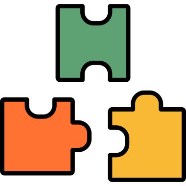 Yapboz simgesi. Düz renk tasarımı. vektör illüstrasyonu.