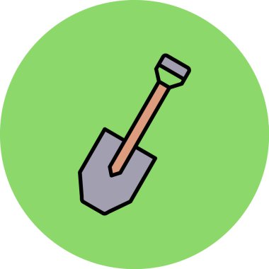 Bir kürek simgesinin vektör çizimi