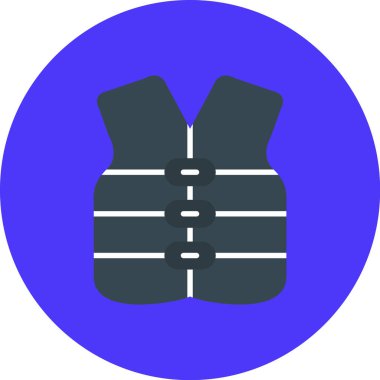 Düz dizaynlı bir yelek simgesinin vektör çizimi