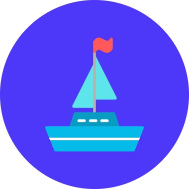 tekne ikonu vektör illüstrasyonu