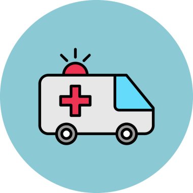 Ambulans. Web simgesi basit illüstrasyon
