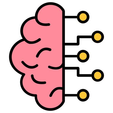 beyin ikonu vektör illüstrasyonu