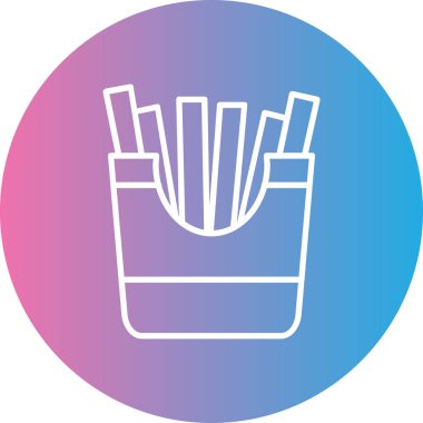 Patates kızartması. Basit illüstrasyon