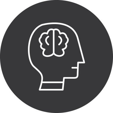 beyin ikonu vektör illüstrasyonu